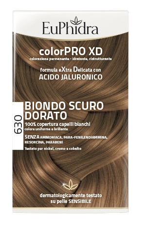 EUPHIDRA COLORPRO XD 630 BIONDO SCURO DORATO GEL COLORANTE CAPELLI IN FLACONE + ATTIVANTE + BALSAMO + GUANTI - Fontenova srl