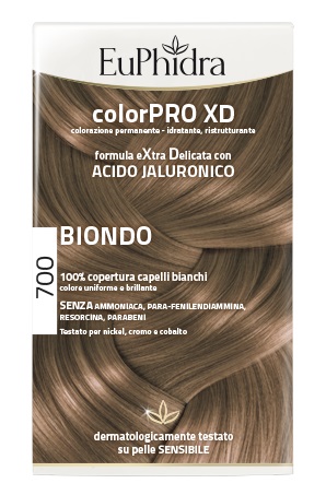 EUPHIDRA COLORPRO XD 700 BIONDO GEL COLORANTE CAPELLI IN FLACONE + ATTIVANTE + BALSAMO + GUANTI - Fontenova srl