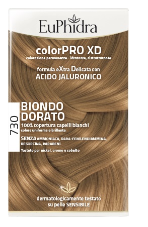 EUPHIDRA COLORPRO XD 730 BIONDO DORATO GEL COLORANTE CAPELLI IN FLACONE + ATTIVANTE + BALSAMO + GUANTI - Fontenova srl