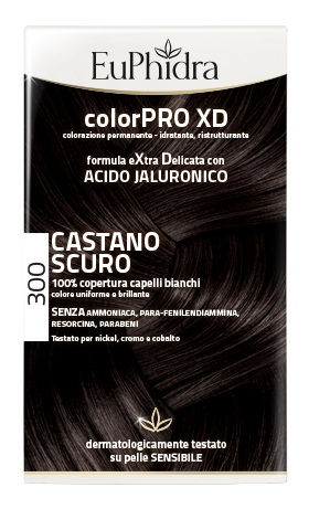 EUPHIDRA COLORPRO XD 300 CASTANO SCURO GEL COLORANTE CAPELLI IN FLACONE + ATTIVANTE + BALSAMO + GUANTI - Fontenova srl