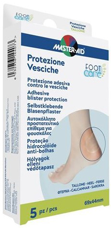 IDROCOLLOIDE MASTER-AID FOOTCARE VESCICHE TALLONE 69X44 MM 5 PEZZI A1 - Fontenova srl