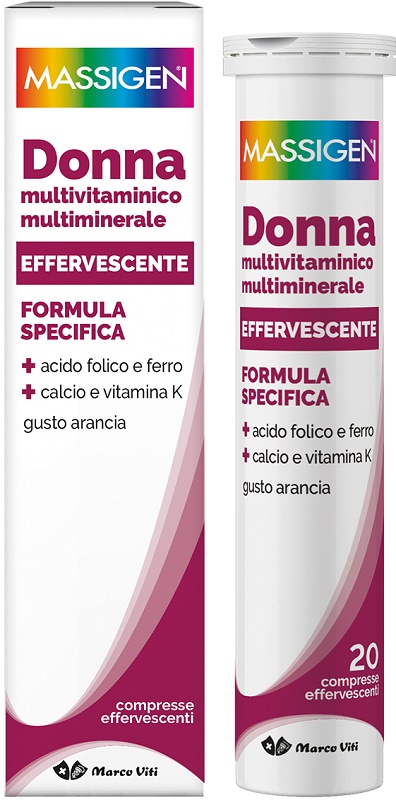 MASSIGEN DONNA MULTIVITAMINICO E MULTIMINERALE EFFERVESCENTE 20 COMPRESSE - Fontenova srl