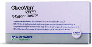 STRISCE MISURAZIONE CHETONEMIA GLUCOMEN AREO B-KETONE SENSOR 10 PEZZI - Fontenova srl