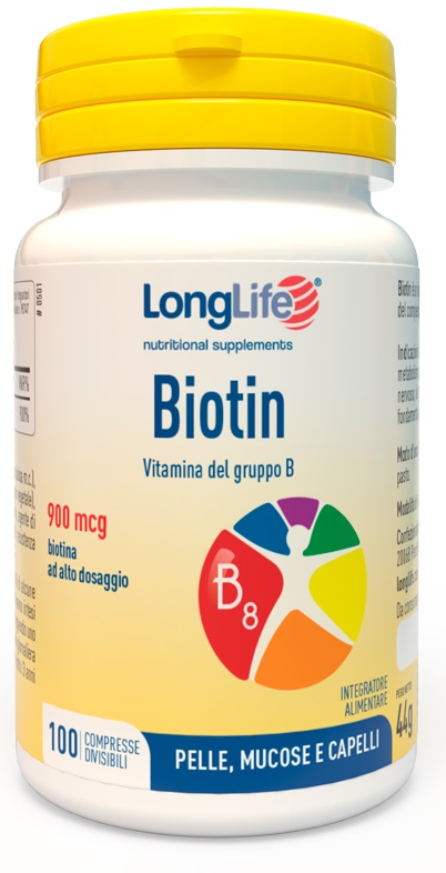 LONGLIFE BIOTIN 900 MCG 100 COMPRESSE - Fontenova srl