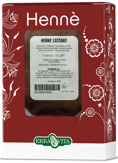 HENNE COLORANTE CAPELLI CASTANO 100 G - Fontenova srl