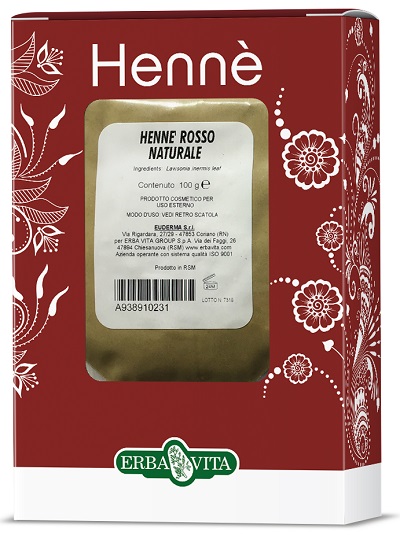 HENNE COLORANTE CAPELLI ROSSO NATURALE 100 G - Fontenova srl
