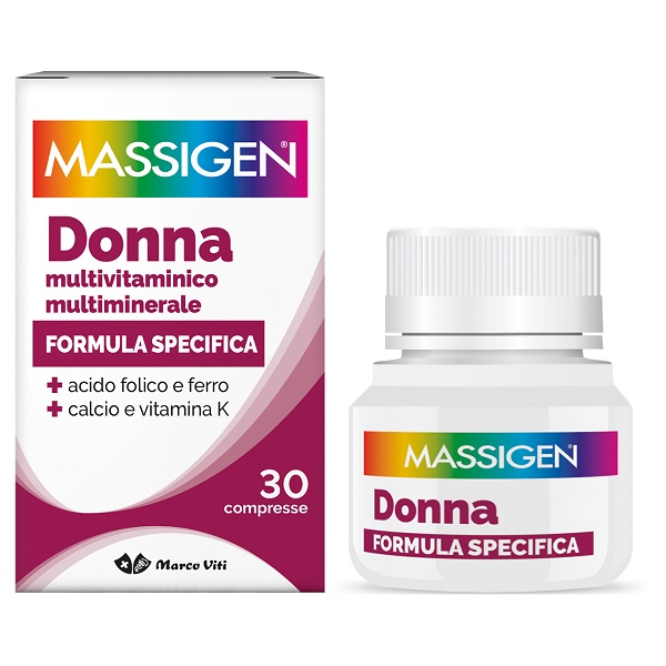 MASSIGEN DONNA MULTIVITAMINICO E MULTIMINERALE 30 COMPRESSE RIVESTITE - Fontenova srl
