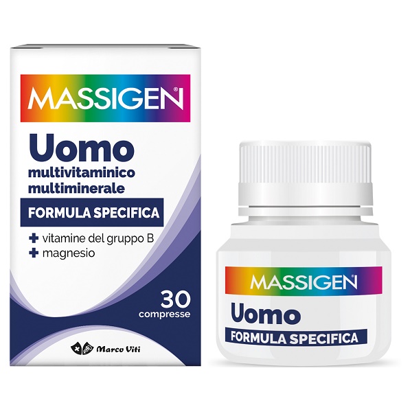 MASSIGEN UOMO MULTIVITAMINICO E MULTIMINERALE 30 COMPRESSE RIVESTITE - Fontenova srl