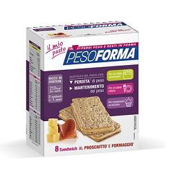 PESOFORMA SANDWICH PROSCIUTTO/FORMAGGIO 4 PASTI 8 PEZZI X 25 G - Fontenova srl