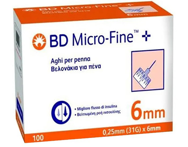 AGO PER PENNA DA INSULINA BD MICROFINE GAUGE 31 6MM 100 PEZZI - Fontenova srl