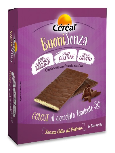 CEREAL BUONI SENZA GOLOSI CIOCCOLATO FONDENTE 6 X 17 G - Fontenova srl