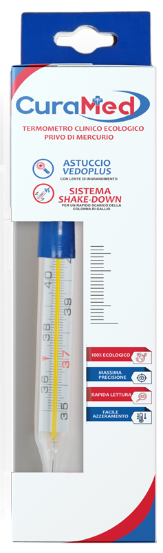 TERMOMETRO CLINICO OVALE AL GALLIO CON AGITATORE CURATERM - Fontenova srl