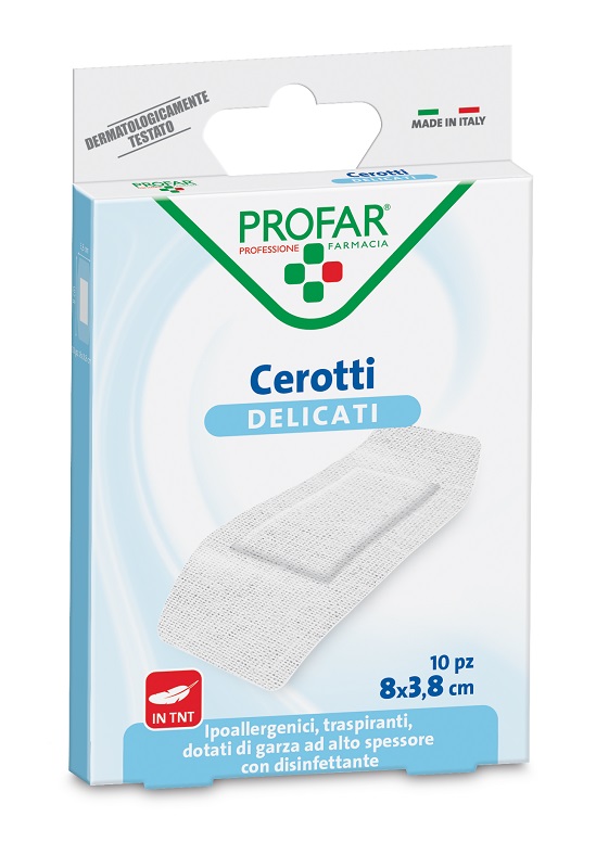 CEROTTO TESSUTO NON TESSUTO DELICATO SUPER 8X3,8 CM 10 PEZZI PROFAR - Fontenova srl
