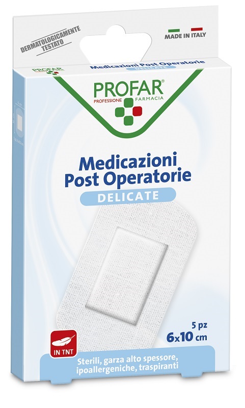 MEDICAZIONE POST OPERATORIA STERILE GARZA ANTIADERENTE 6X10 CM 5 PEZZI PROFAR - Fontenova srl
