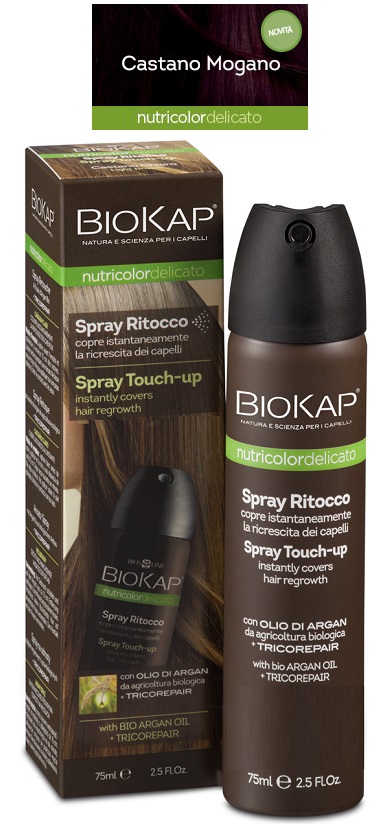 BIOS LINE  BIOKAP NUTRICOLOR DELICATO SPRAY RITOCCO CASTANO MOGANO 75 ML - Fontenova srl