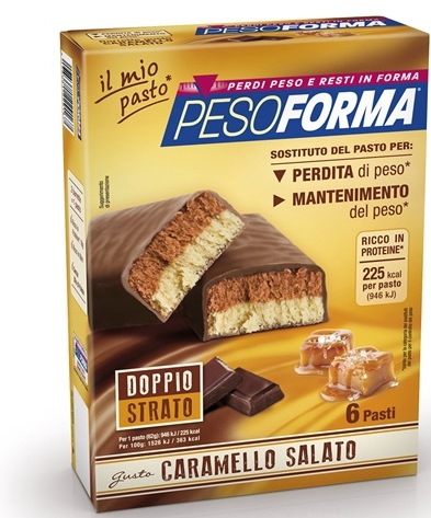 PESOFORMA BARRETTA AL CARAMELLO SALATO 12 PEZZI DA 31 G - Fontenova srl