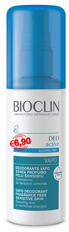 BIOCLIN DEO ACTIVE VAPO SENZA PROFUMO E SENZA ALCOOL PER PELLI SENSIBILI PROMO 100 ML - Fontenova srl