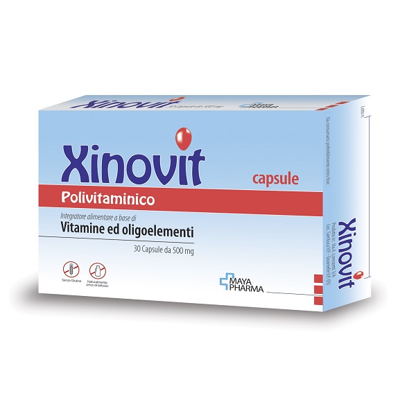 XINOVIT POLIVITAMINICO 30 CAPSULE DA 500 MG SENZA GLUTINE NATURALMENTE PRIVO DI LATTOSIO - Fontenova srl