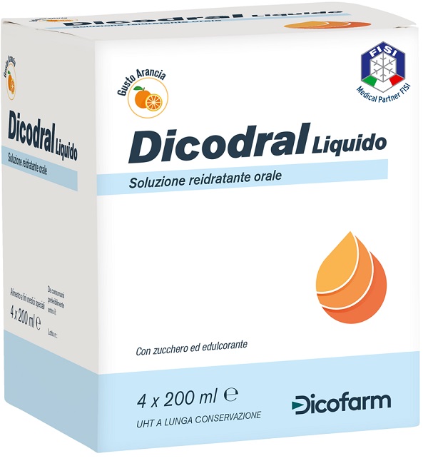 DICODRAL LIQUIDO SOLUZIONE REIDRATANTE ORALE 4 X 200 ML - Fontenova srl