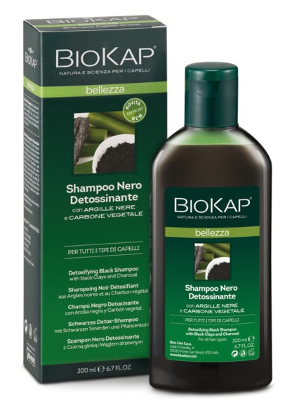 BIOKAP BELLEZZA SHAMPOO NERO DETOSSINANTE 200 ML BIOSLINE - Fontenova srl