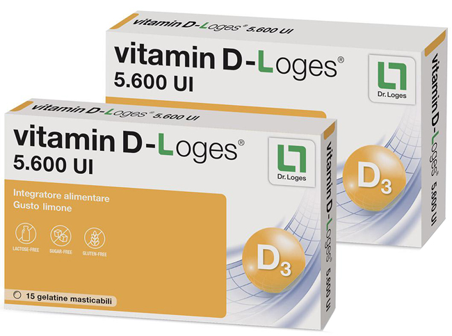 VITAMIN D-LOGES 30 GELATINE MASTICABILI GUSTO LIMONE 42 G - Fontenova srl