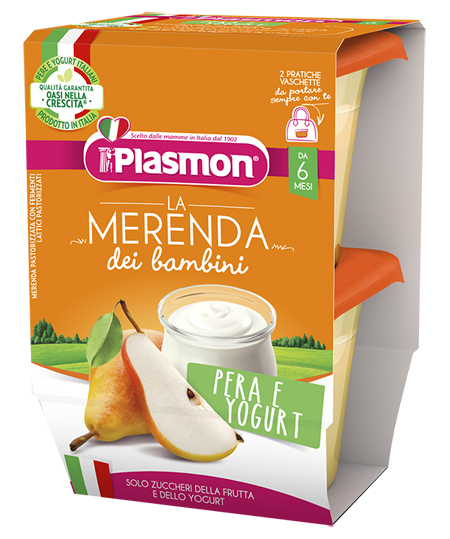 PLASMON LA MERENDA DEI BAMBINI SAPORI DI NATURA PERA YOGURT ASETTICO 2 X 120 G - Fontenova srl