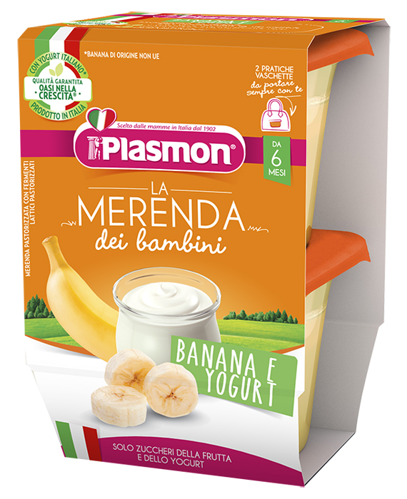 PLASMON LA MERENDA DEI BAMBINI SAPORI DI NATURA BANANA YOGURT ASETTICO 2 X 120 G - Fontenova srl