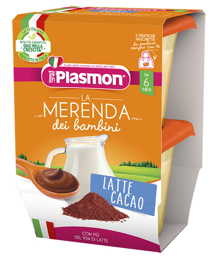 PLASMON LA MERENDA DEI BAMBINI MERENDE LATTE CACAO ASETTICO 2 X 120 G - Fontenova srl
