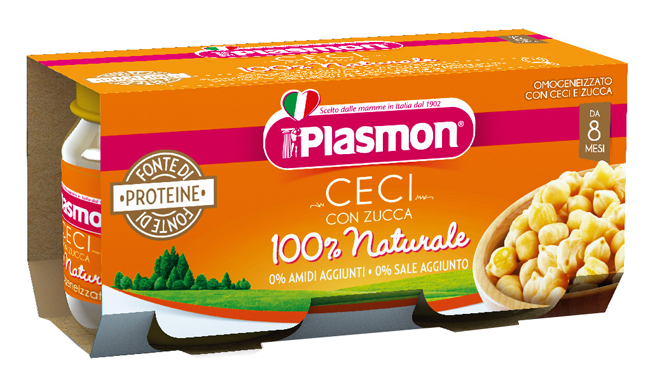 PLASMON OMOGENEIZZATO CECI/ZUCCA 2 X 80 G - Fontenova srl