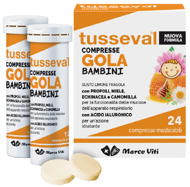 TUSSEVAL GOLA BAMBINI 24 COMPRESSE - Fontenova srl