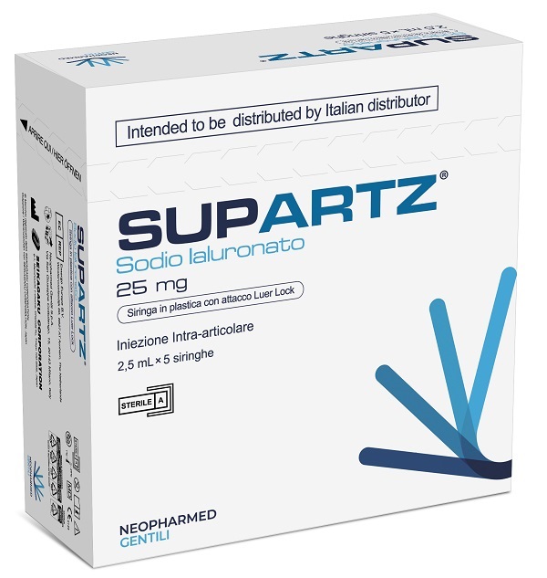 SIRINGA PRERIEMPITA INTRA-ARTICOLARE SUPARTZ ACIDO IALURONICO 25 MG 2,5 ML 5 PEZZI - Fontenova srl