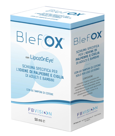 BLEFOX SCHIUMA SPECIFICA PER IGIENE PALPEBRE E CIGLIA 50 ML CON EROGATORE + 60 DISCHETTI - Fontenova srl