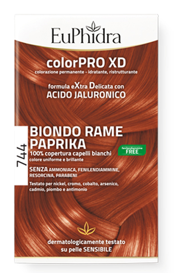EUPHIDRA COLORPRO GEL COLORANTE CAPELLI XD 744 PAPRIKA 50 ML IN FLACONE + ATTIVANTE + BALSAMO + GUANTI - Fontenova srl
