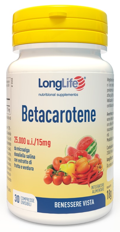 LONGLIFE BETACAROTENE 25000 UI 30 COMPRESSE - Fontenova srl