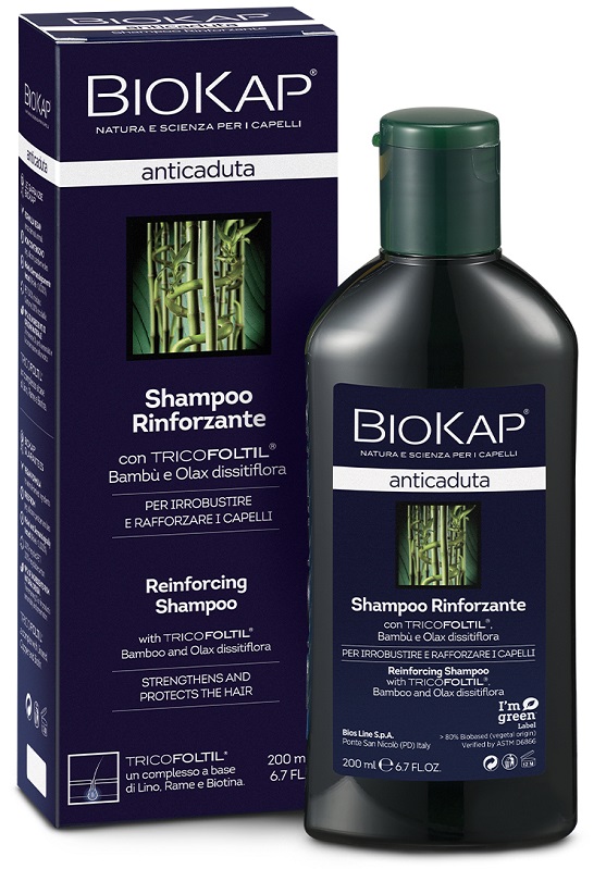 BIOKAP SHAMPOO RINFORZANTE ANTICADUTA CON TRICOFOLTIL NUOVA FORMULA 200 ML - Fontenova srl