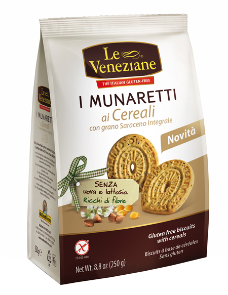 LE VENEZIANE MUNARETTI BISCOTTI CEREALI GRANO SARACENO INTEGRALE 250 G - Fontenova srl