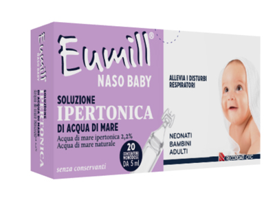 EUMILL NASO BABY SOLUZIONE IPERTONICA 20 CONTENITORI MONODOSE 5 ML - Fontenova srl