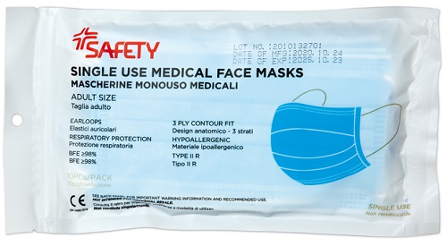 MASCHERINA CHIRURGICA 10 PEZZI - Fontenova srl