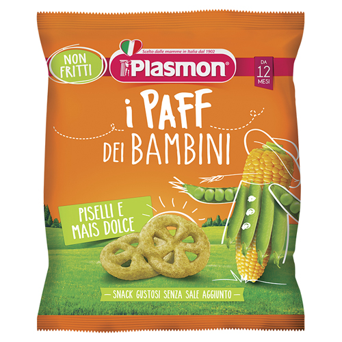 PLASMON DRY SNACK PAFF PISELLI-MAIS 15 G - Fontenova srl