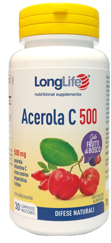 LONGLIFE ACEROLA C500 FRUTTI DI BOSCO 30 COMPRESSE MASTICABILI - Fontenova srl