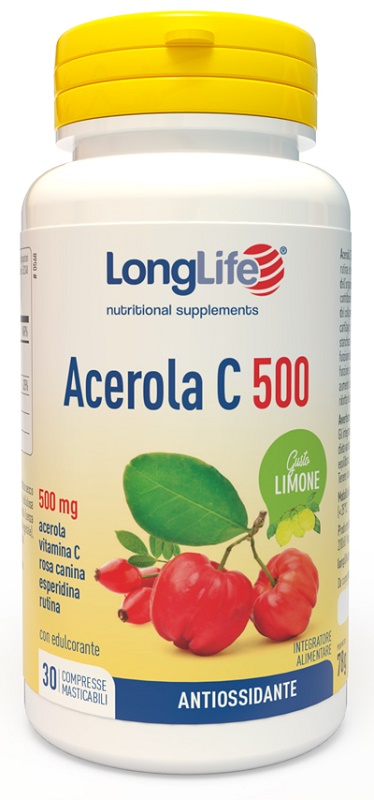 LONGLIFE ACEROLA C500 LIMONE 30 COMPRESSE MASTICABILI - Fontenova srl