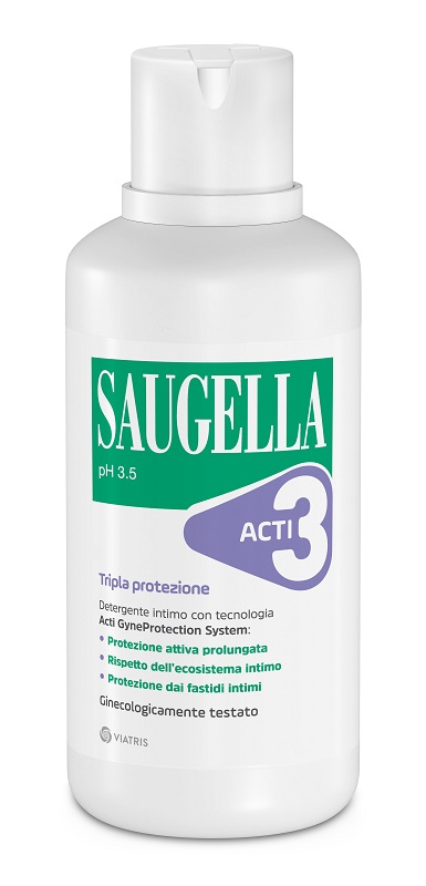 SAUGELLA ACTI3 TRIPLA PROTEZIONE DETERGENTE INTIMO 500 ML - Fontenova srl