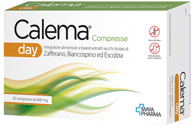 CALEMA DAY 30 COMPRESSE DA 600 MG SENZA GLUTINE NATURALMENTE PRIVO DI LATTOSIO - Fontenova srl