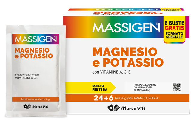 MASSIGEN MAGNESIO POTASSIO 24 BUSTINE + 6 BUSTINE - Fontenova srl