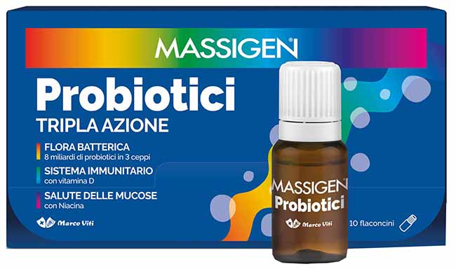 MASSIGEN PROBIOTICI 10 FLACONCINI X 8 ML - Fontenova srl