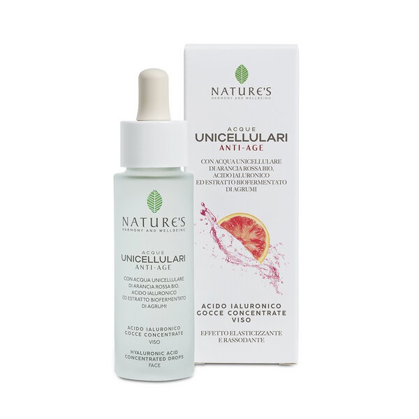 ACQUE UNICELLULARI ACIDO JALURONICO GOCCE VISO ANTI AGE ARANCIA ROSSA 30 ML NATURE'S - Fontenova srl