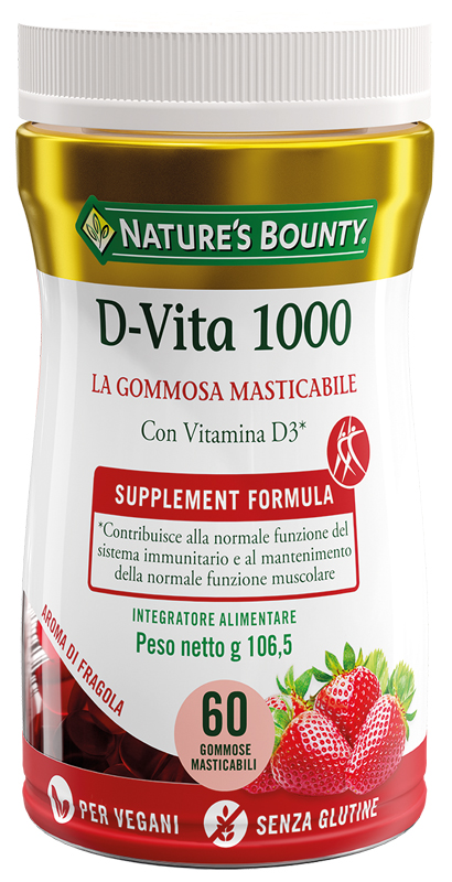 NATURE'S BOUNTY D VITA 1000 60 GOMMOSE MASTICABILI - Fontenova srl