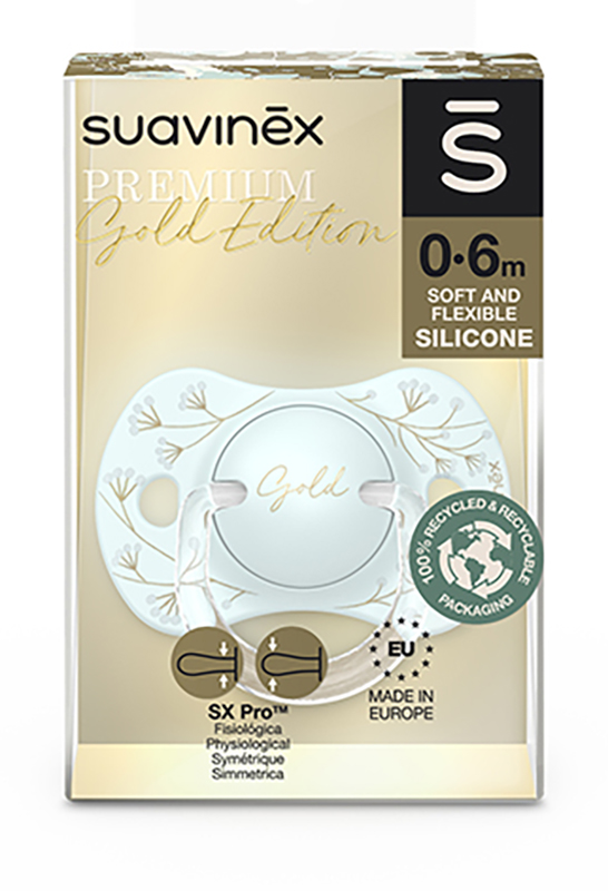 SUAVINEX GOLD SUCCHIETTO SILICONE 0/6 MESI SX PRO AZZURRO - Fontenova srl