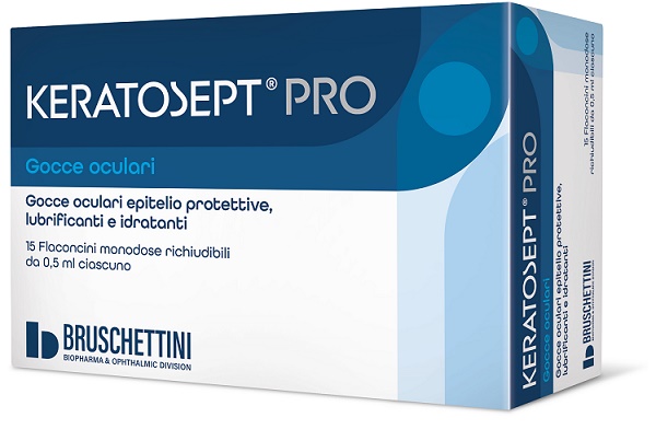 GOCCE OCULARI KERATOSEPT PRO 15 FLACONCINI MONODOSE RICHIUDIBILI DA 0,5 ML - Fontenova srl