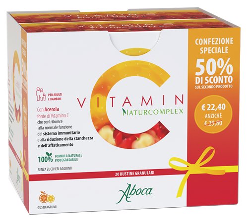 VITAMIN C NATURCOMPLEX 20 BUSTINE GRANULARI CONFEZIONE SPECIALE 1+1 - Fontenova srl